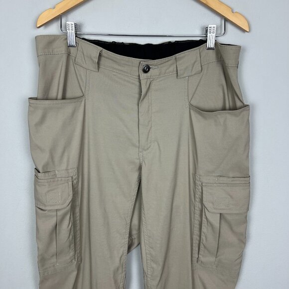 Duluth Trading Co Pants Mens Large (34x32) Beige Flex Dry On The Fly Cargo Pants - Picture 2 of 15